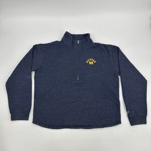 Michigan Wolverines‎ Pullover Sweatshirt Women's Large Blue 1/2 Zip Fleece